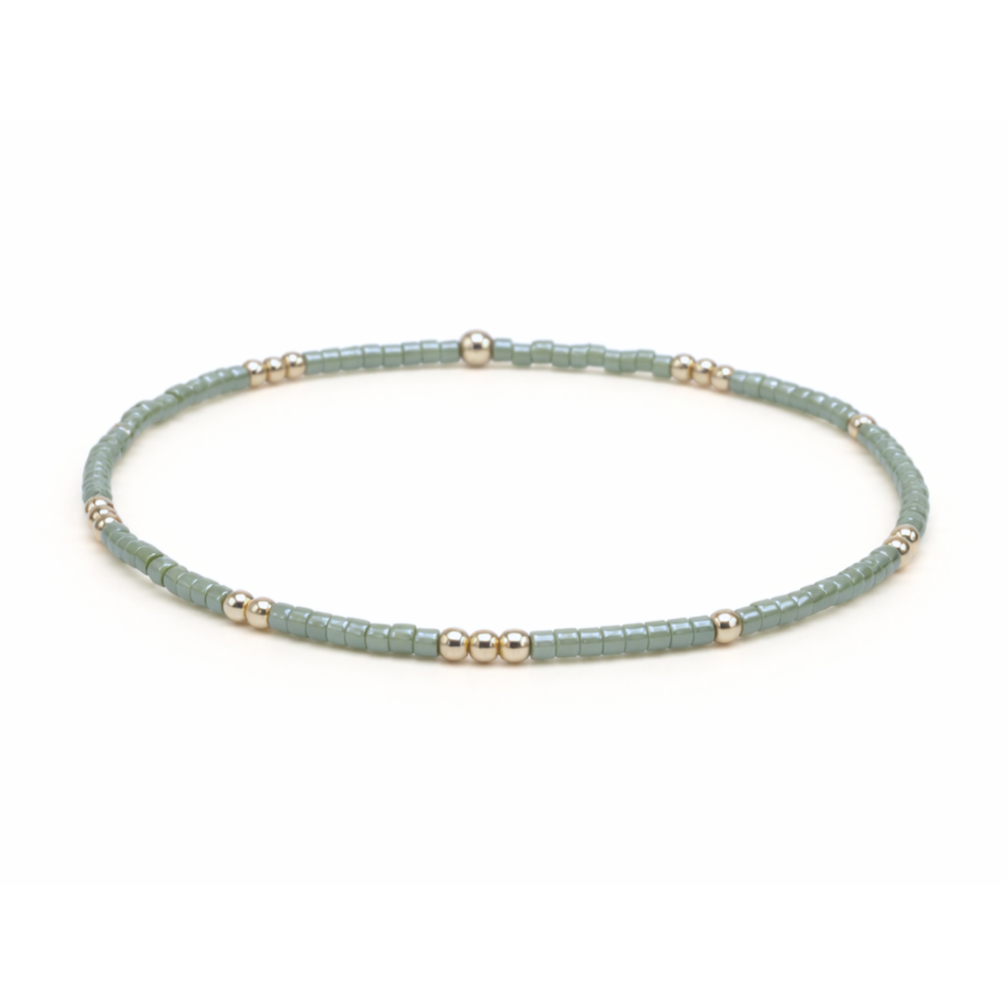 2mm Newport EVERGREEN + Gold Filled Waterproof Bracelet