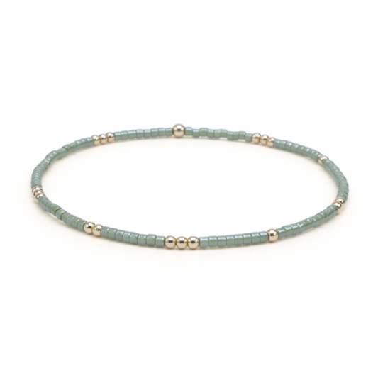 2mm Newport EVERGREEN + Gold Filled Waterproof Bracelet