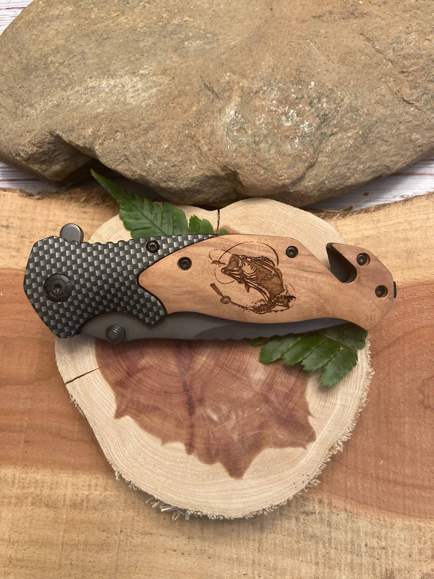 Bass on a Line Knife