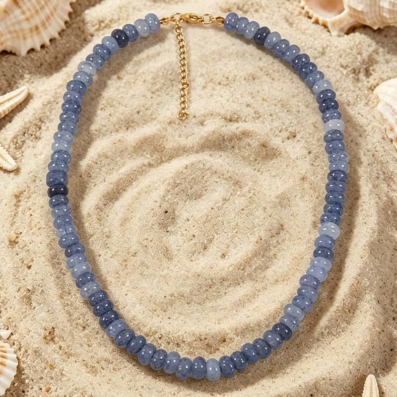 NAVY BLUE ACRYLIC NECKLACE