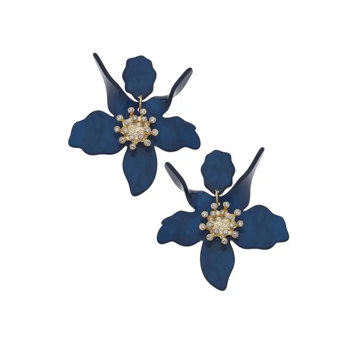 CHLOE RESIN FLOWER STATEMENT EARRINGS