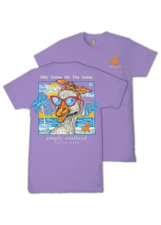 SILLY GOOSE ON THE LOOSE TEE-GRAPE