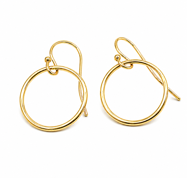 Circle of Love gold hoop earring