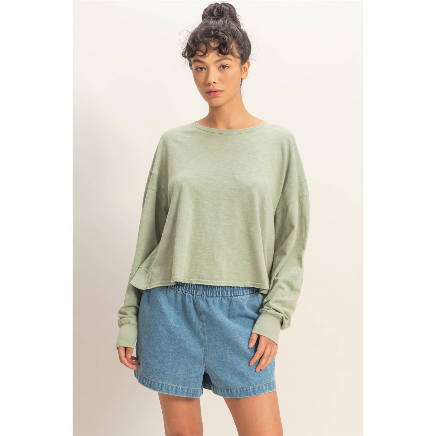 Cross Detail Open Back Long-Sleeve Top