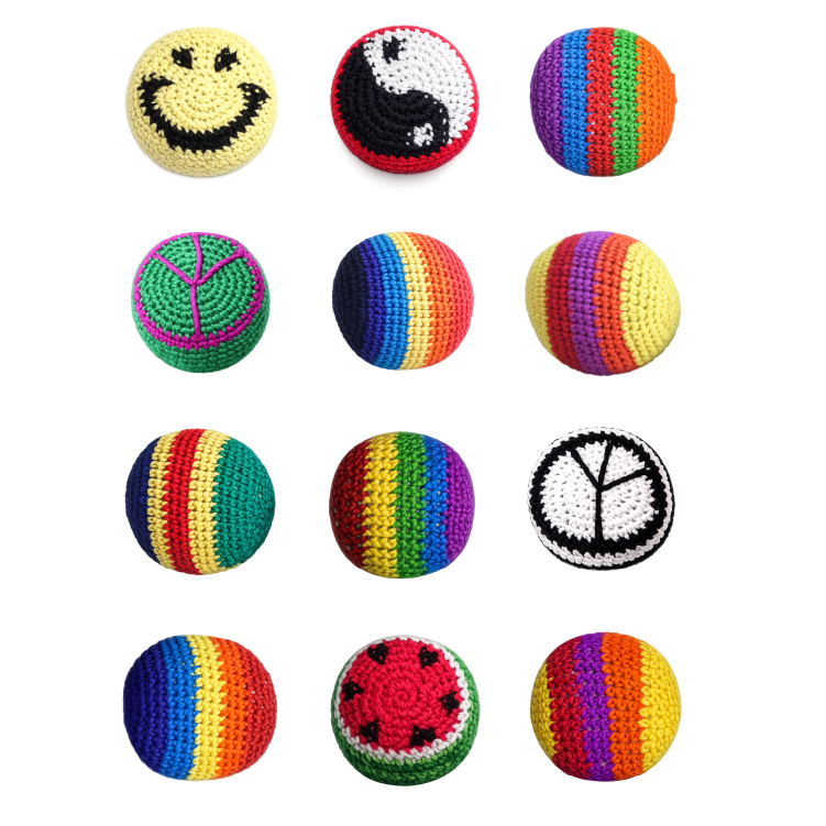 Extreme Retro Hand-Knitted Kick Pouch Footbag
