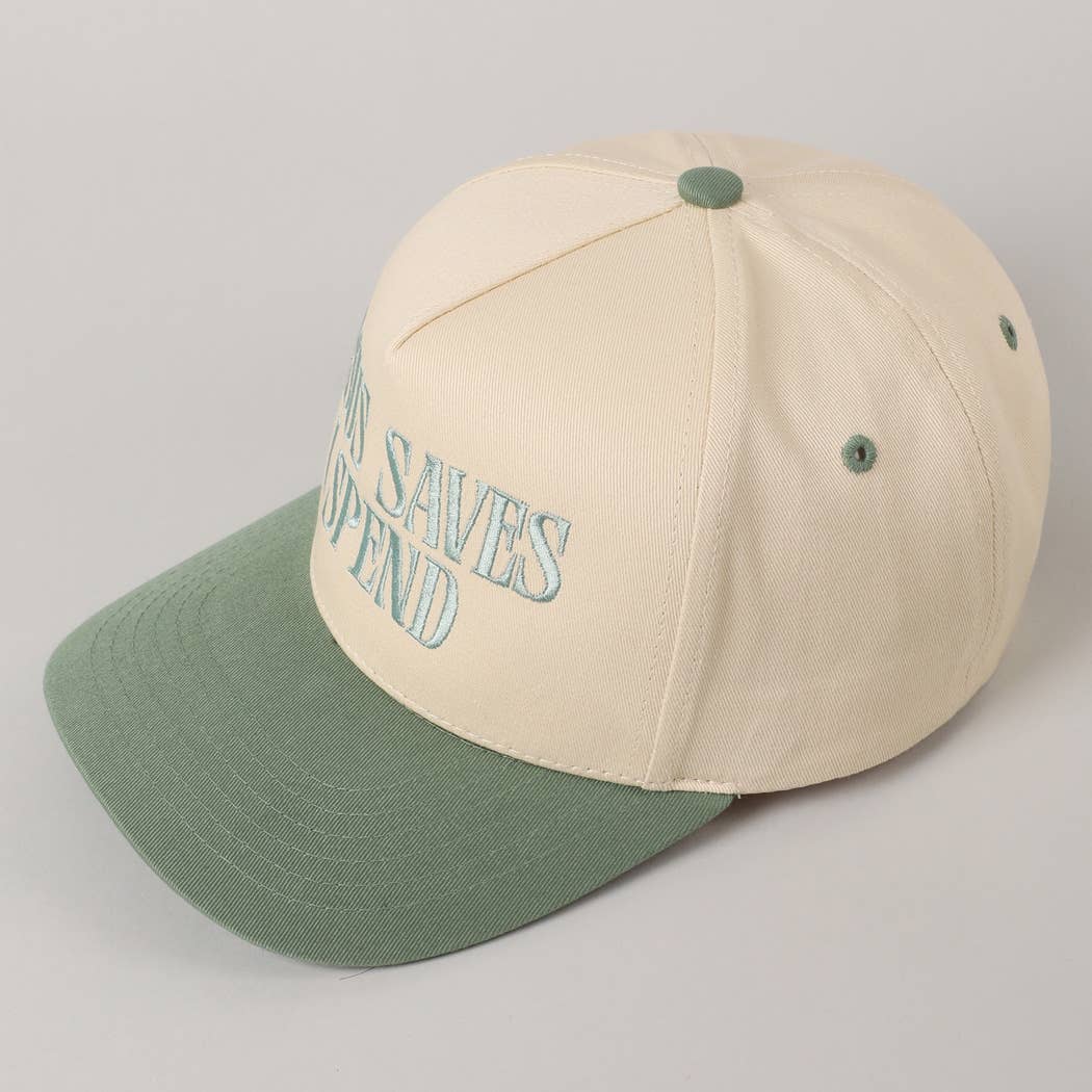 JESUS SAVES I SPEND Embroidery Trucker Hat