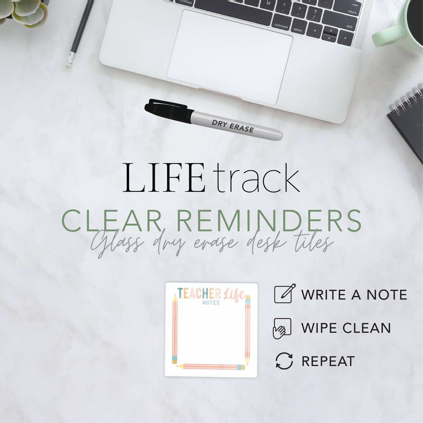 Pastel Teacher Life Notes | 4x4