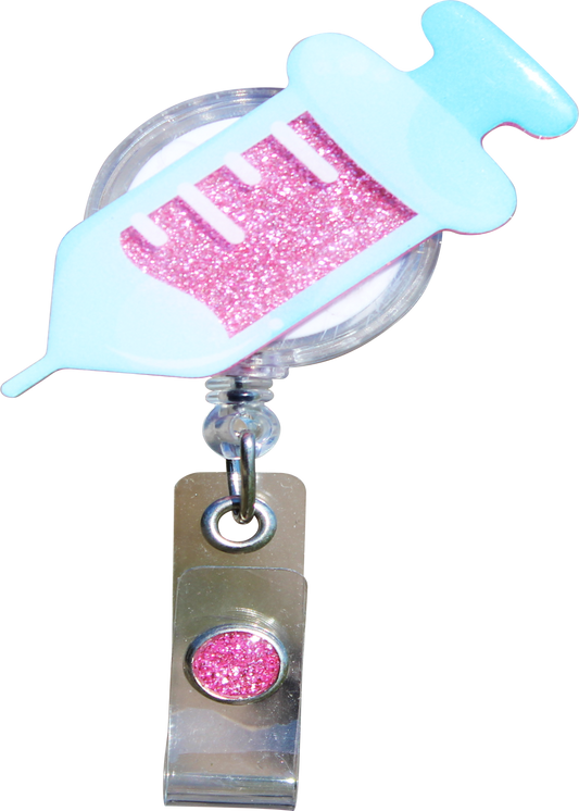 Glitterific Badge Reel Syringe