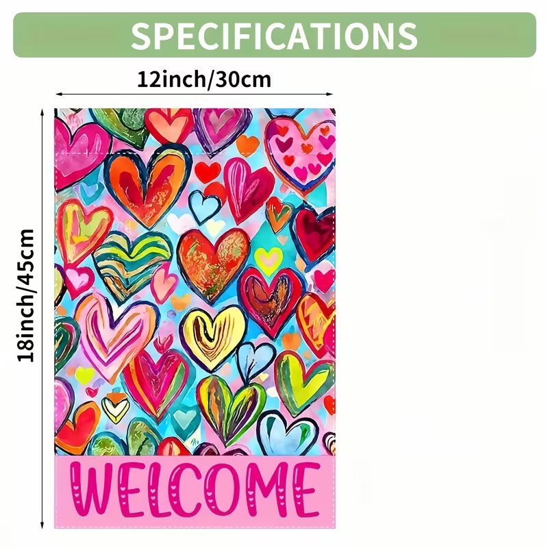 DOUBLE SIDED HEART FLAG