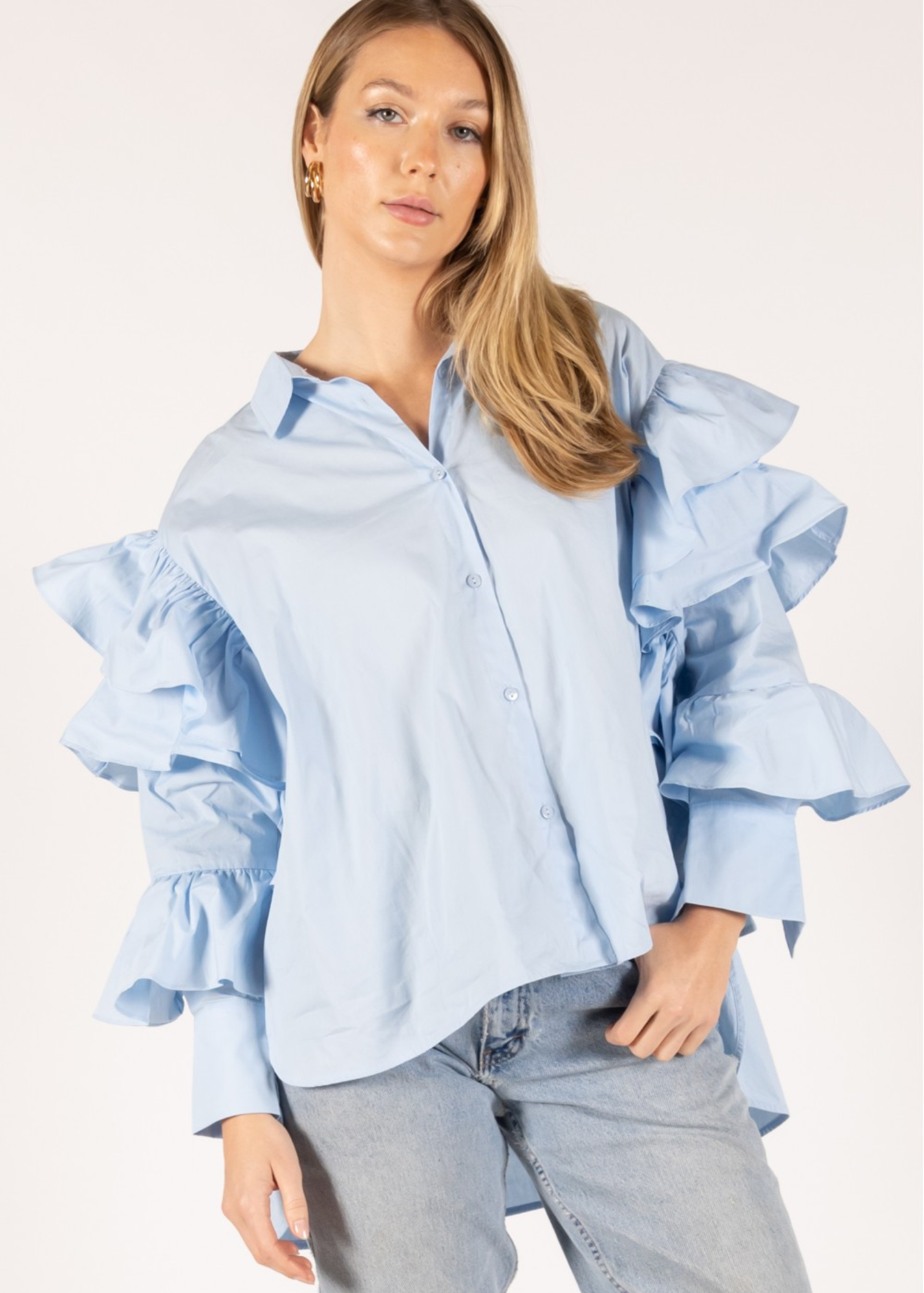 GINA TOP - POWDER BLUE