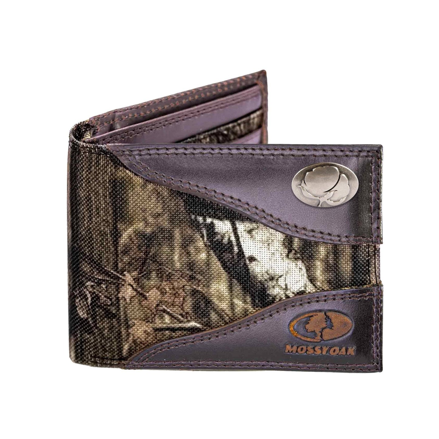 Cotton Boll Leather Bifold Wallet - CRAZY HORSE BROWN