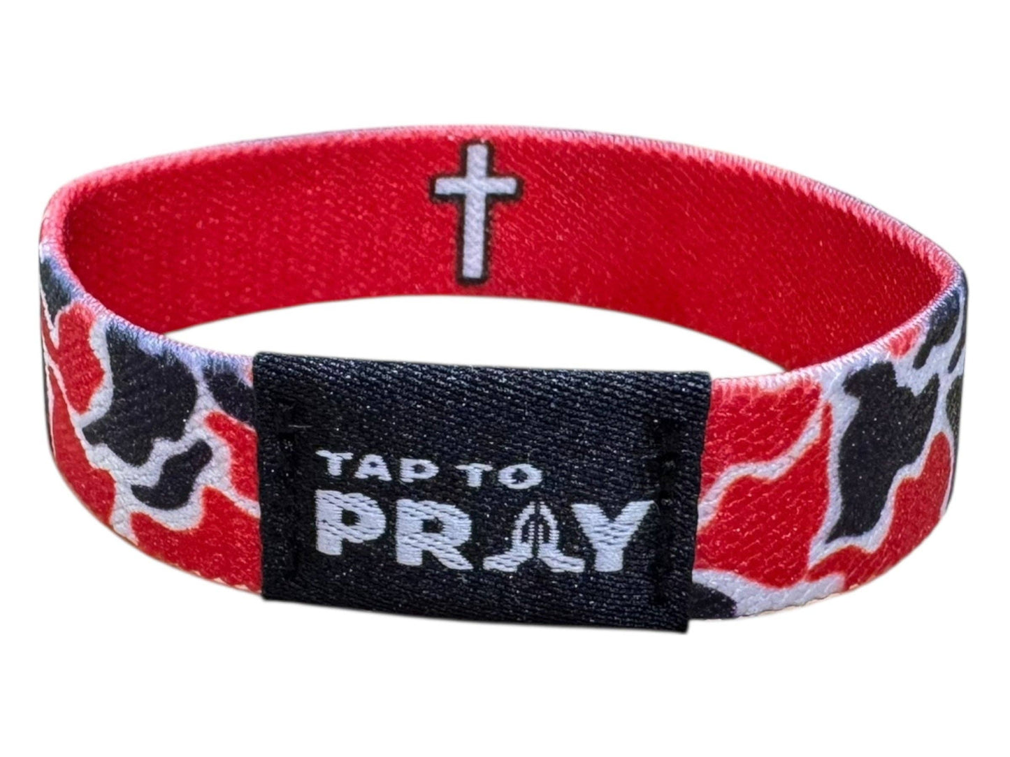 Tap To Pray™ Wristbands - Team Camo - Red & Black