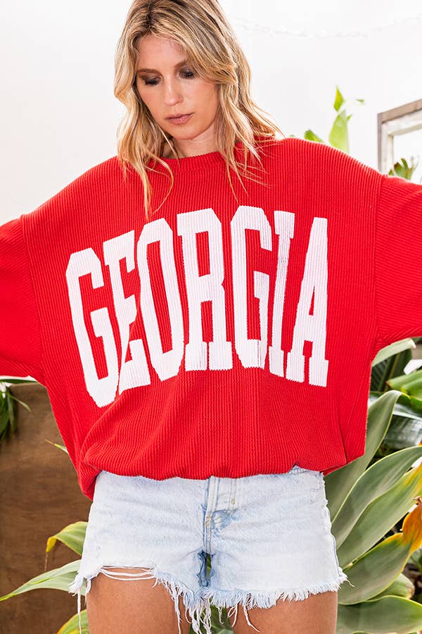 Georgia Comfy Oversize Graphic Sweatshirt, Gameday