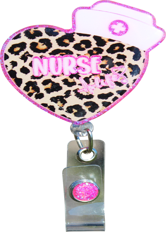 Glitterific Badge Reel Nurse Heart