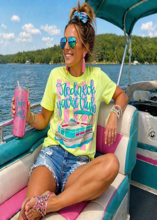 REDNECK YACHT CLUB T-SHIRT - NEON LEMON
