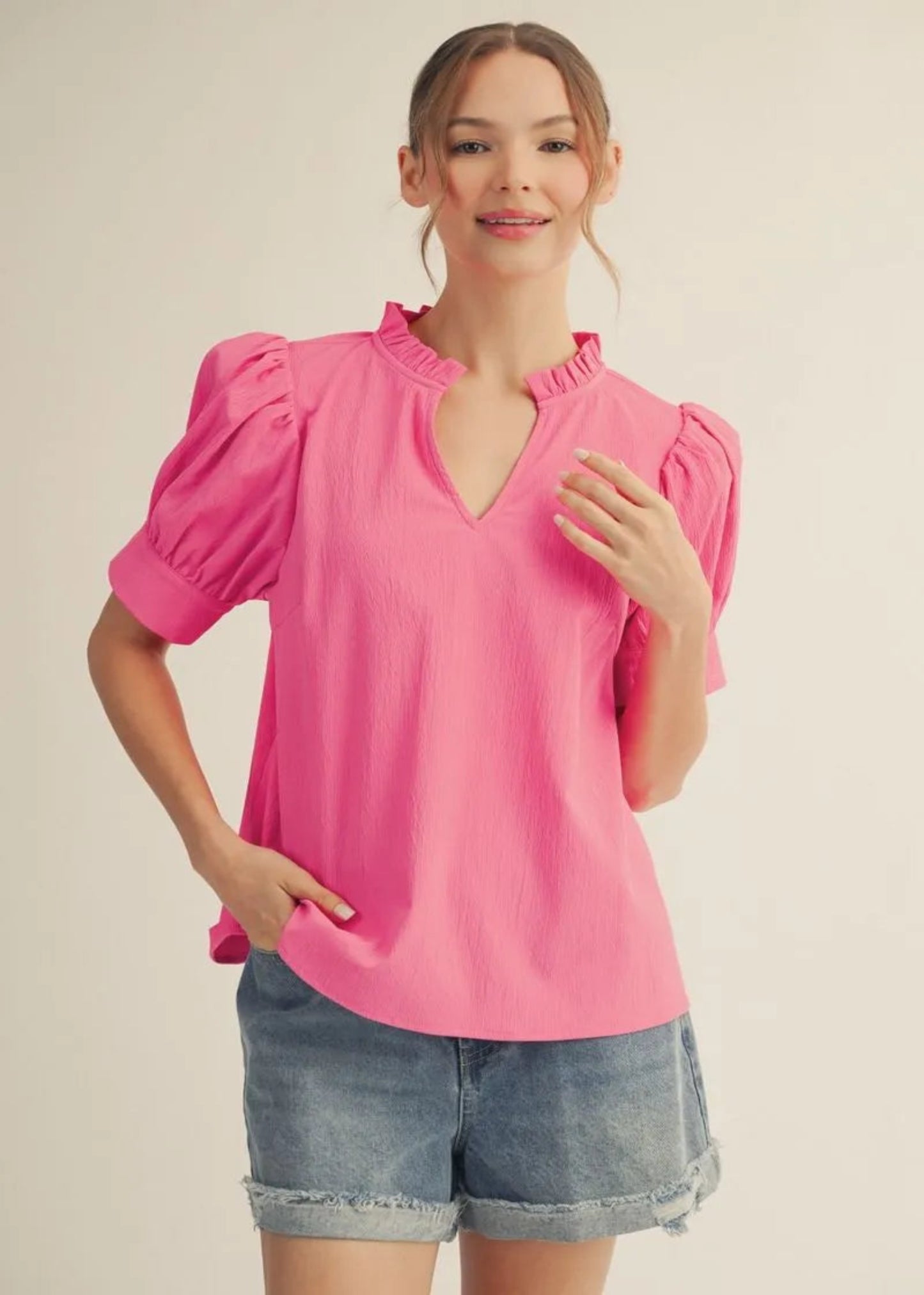 MADISON TOP - HOT PINK