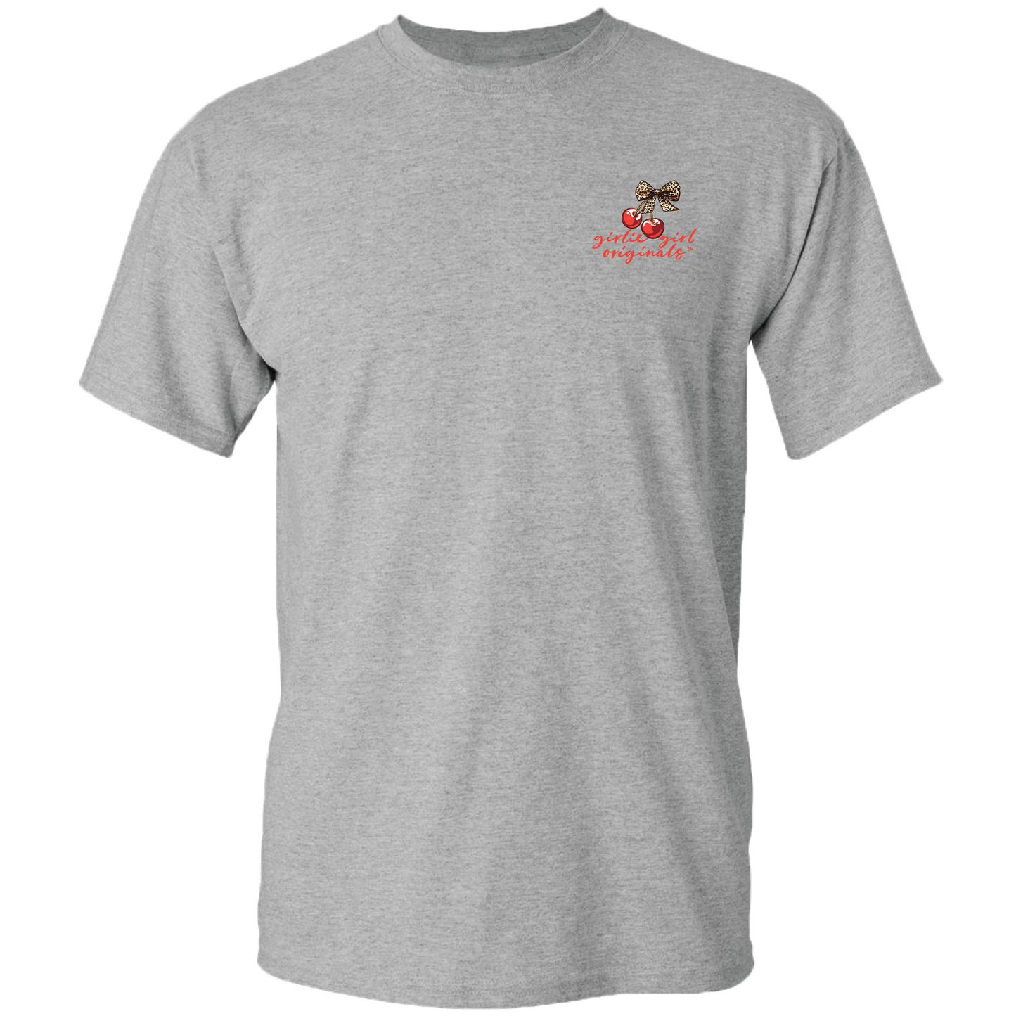 Leopard Cherry Southern Sassy Preppy Leopard Short Sleeve Graphic Tee