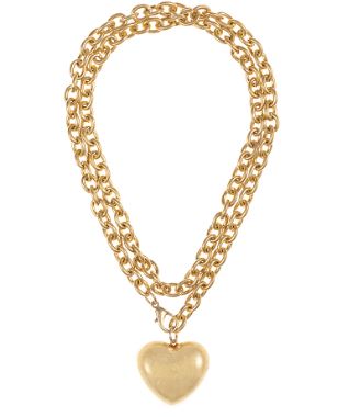 VINTAGE PUFFY HEART PENDANT NECKLACE