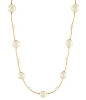 MULTI SIZE PEARL STATION NECKLACE