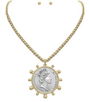 COIN NECKLACE SET: TWO TONE