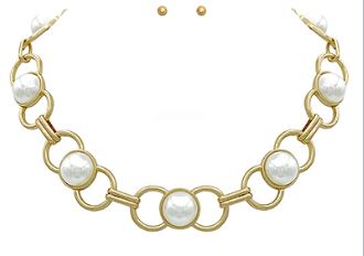 PEARL & CHAIN NECKLACE SET