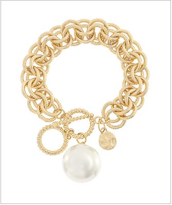 20mm Pearl Charm Chain Bracelet