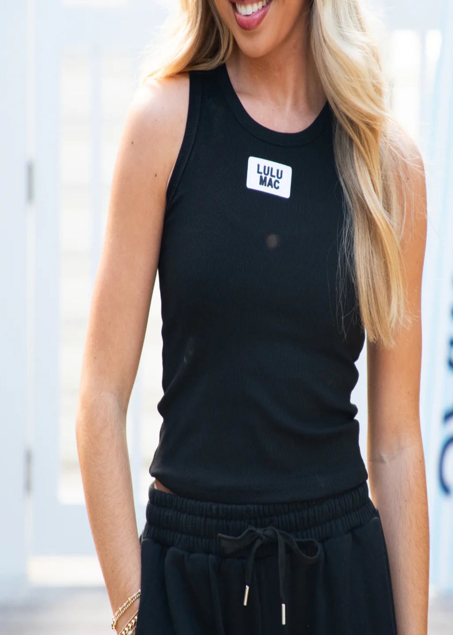 LULU MAC TANK - BLACK AND WHITE LOGO