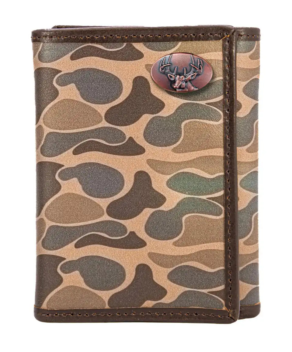 OLD SCHOOL CAMO TRIFOLD WALLET - BUCK BROWN CAMO