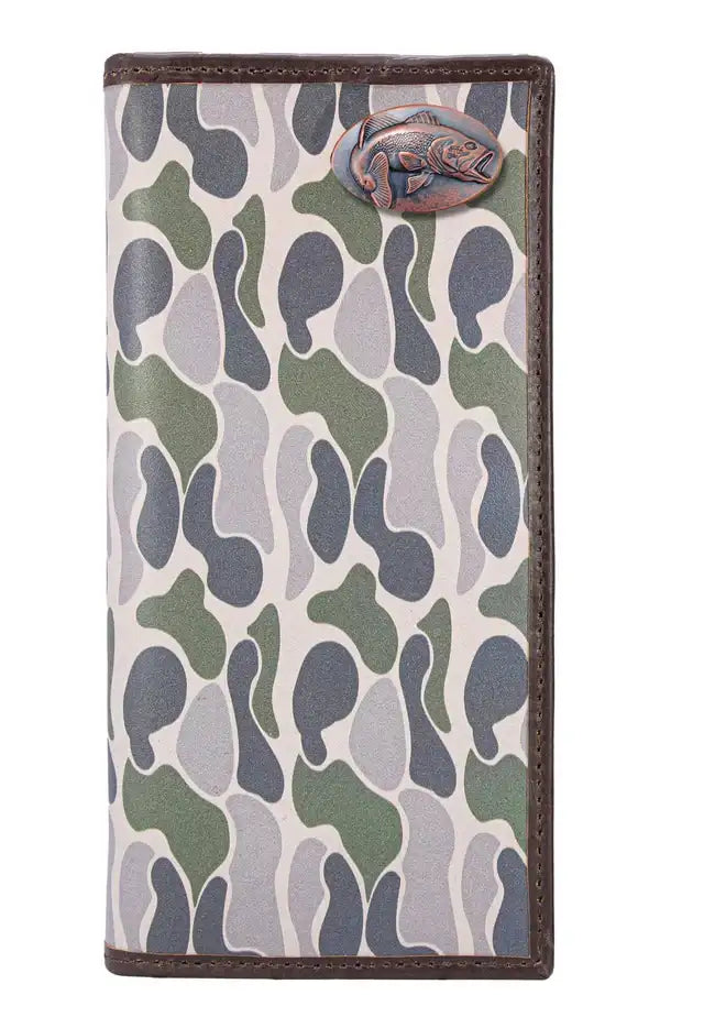 OLD SCHOOL CAMO SECRETARY WALLET - BASS