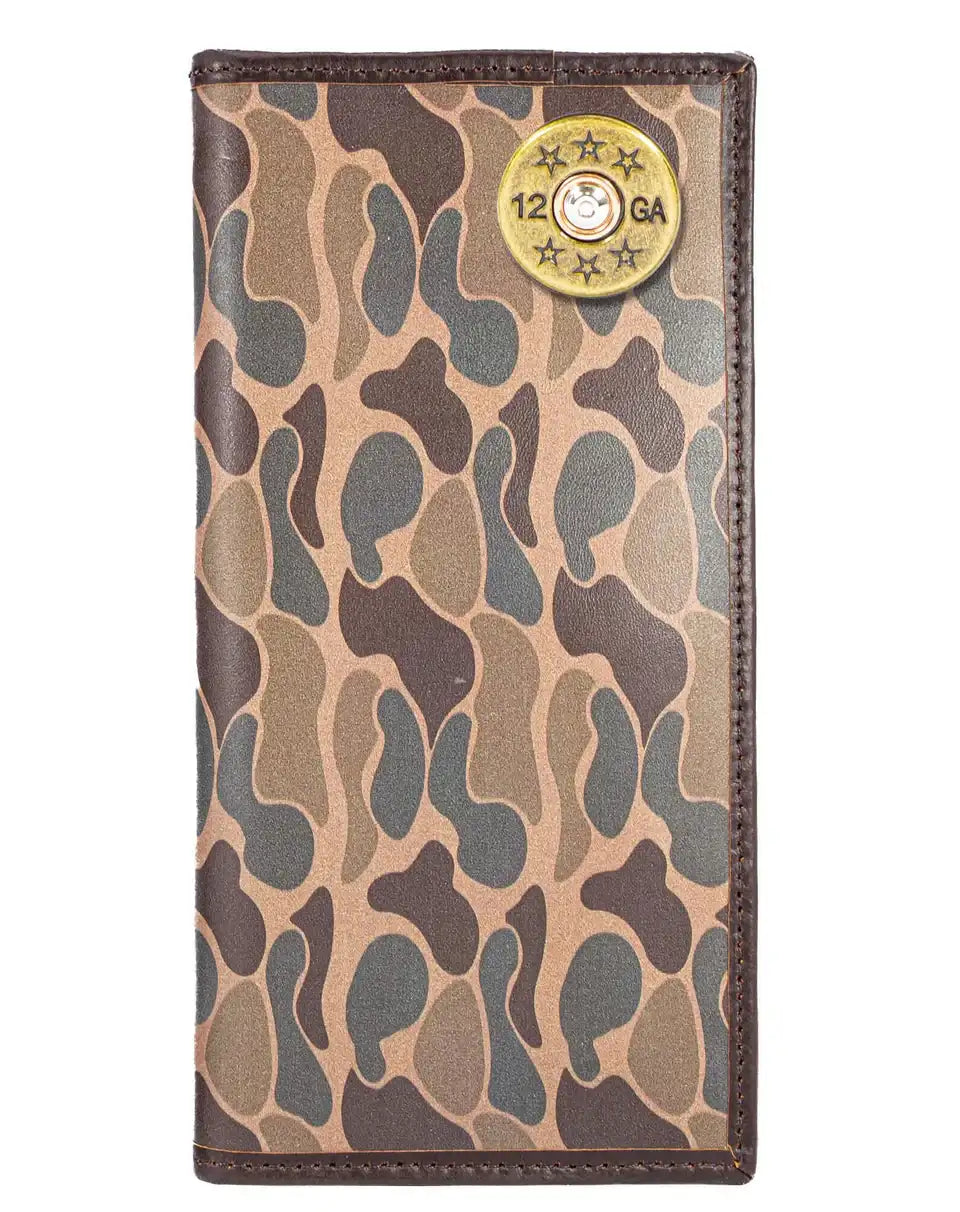 OLD SCHOOL CAMO SECRETARY WALLET - SHOT BROWN CAMO