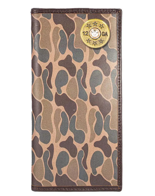 OLD SCHOOL CAMO SECRETARY WALLET - SHOT BROWN CAMO