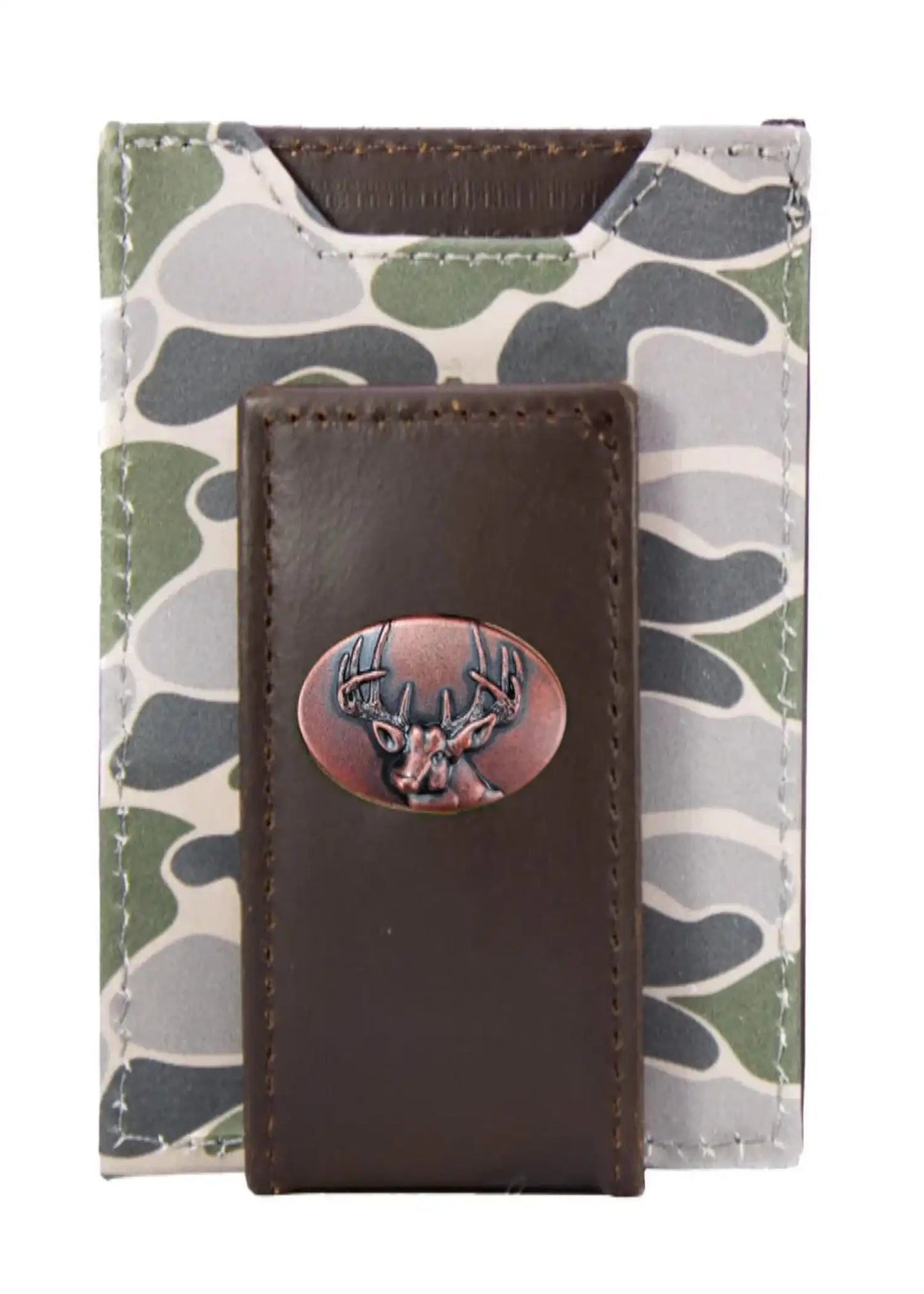 OLD SCHOOL CAMO FRONT POCKET WALLET - BUCK