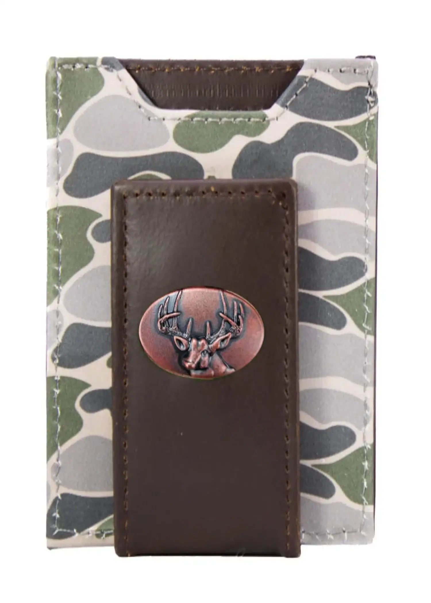 OLD SCHOOL CAMO FRONT POCKET WALLET - BUCK