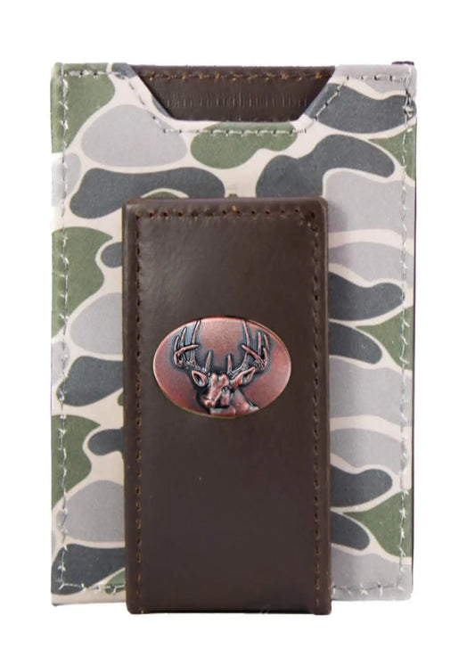 OLD SCHOOL CAMO FRONT POCKET WALLET - BUCK