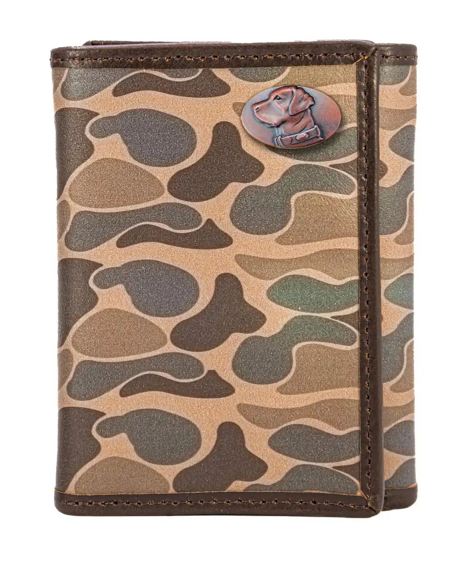 OLD SCHOOL CAMO TRIFOLD WALLET -LAB BROWN CAMO