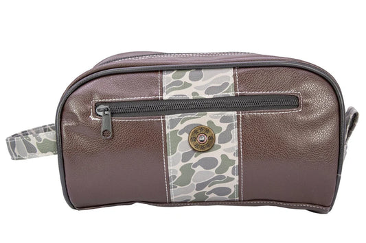 OLD SCHOOL CAMO TOILETRY BAG - SHOT GUN GREEN CAMO