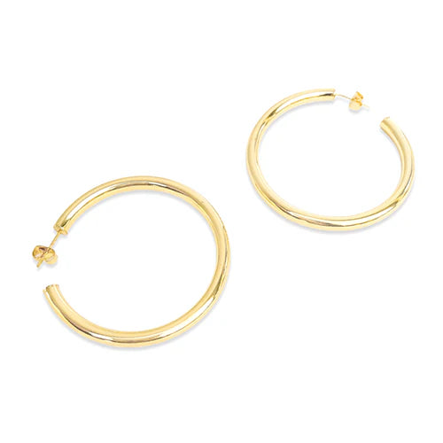 MINI CHARM LARGE HOOP EARRINGS