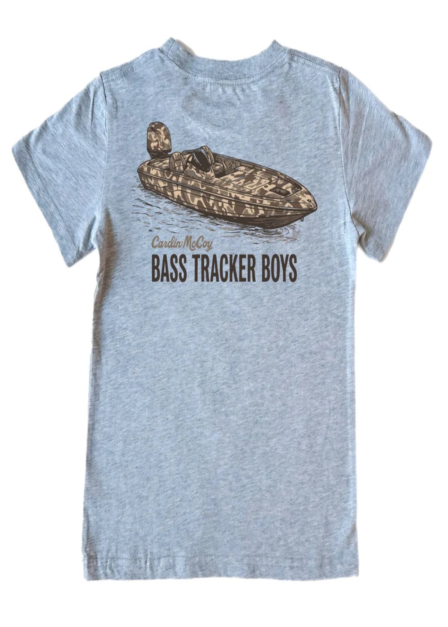 KIDS' BASS TRACTER BOYS SHORT SLEEVE TEE - HEATHER GRAY