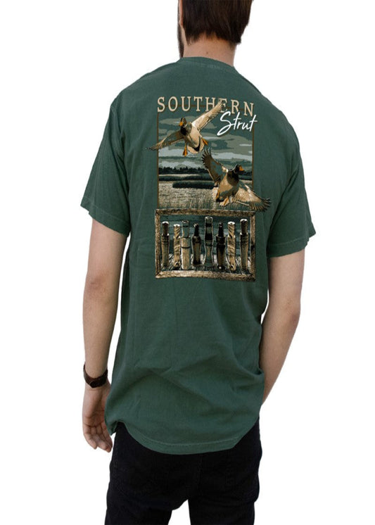 DUCK CALL SHELF MALLARD RISE TEE - LIGHT GREEN