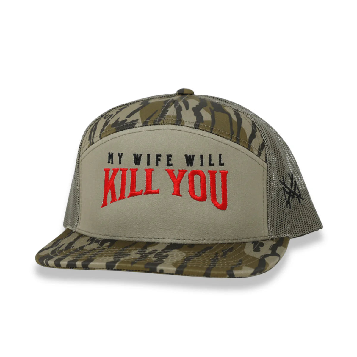 MY WIFE WILL KILL YOU - BOTTOMLAND CAMO HAT