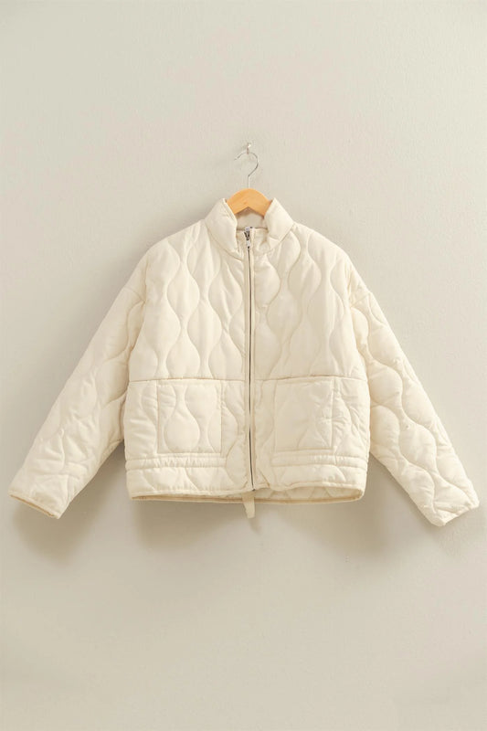 KINSLEY QUILTED JACKET - CREAM