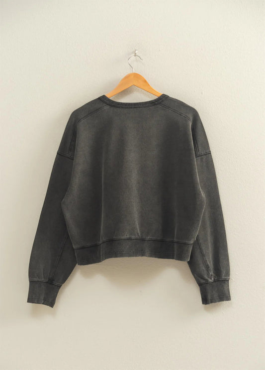 MIA OVERSIZED CREW NECK - BLACK