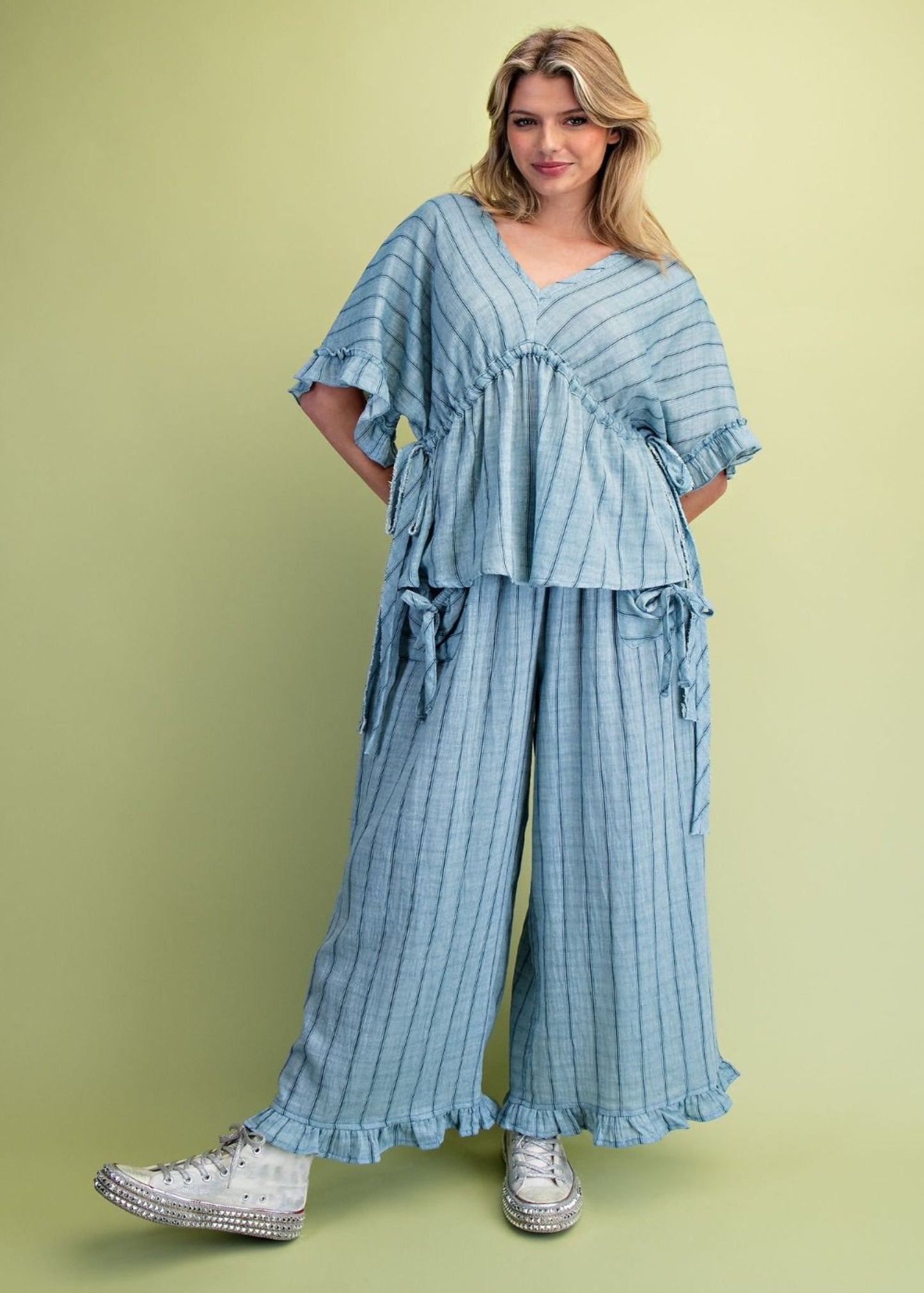 BRI STRIPED TOP - DENIM