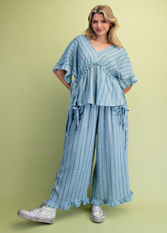 BRI STRIPED TOP - DENIM