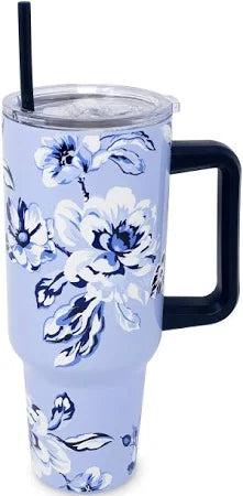 STAINLESS STEAL 40 oz TUMBLER - FLORAL TOILE