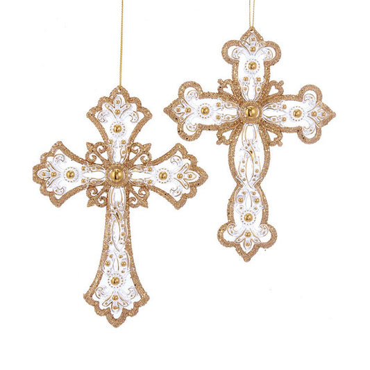 CROSS ORNAMENT - GOLD AND SILVER