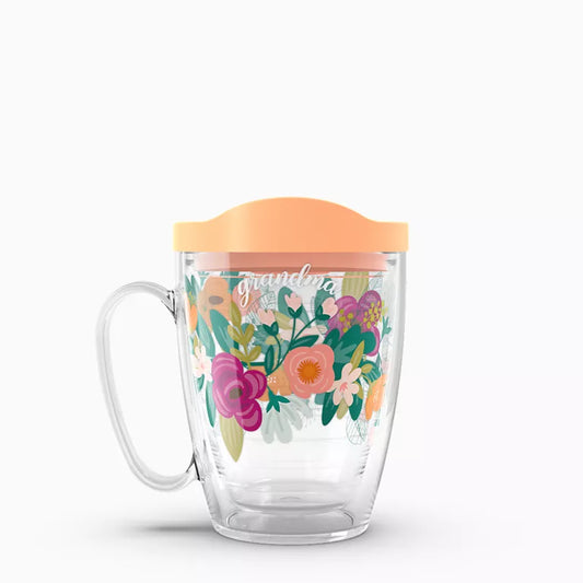 GRANDMA FLORAL-MUG : 16OZ TERVIS
