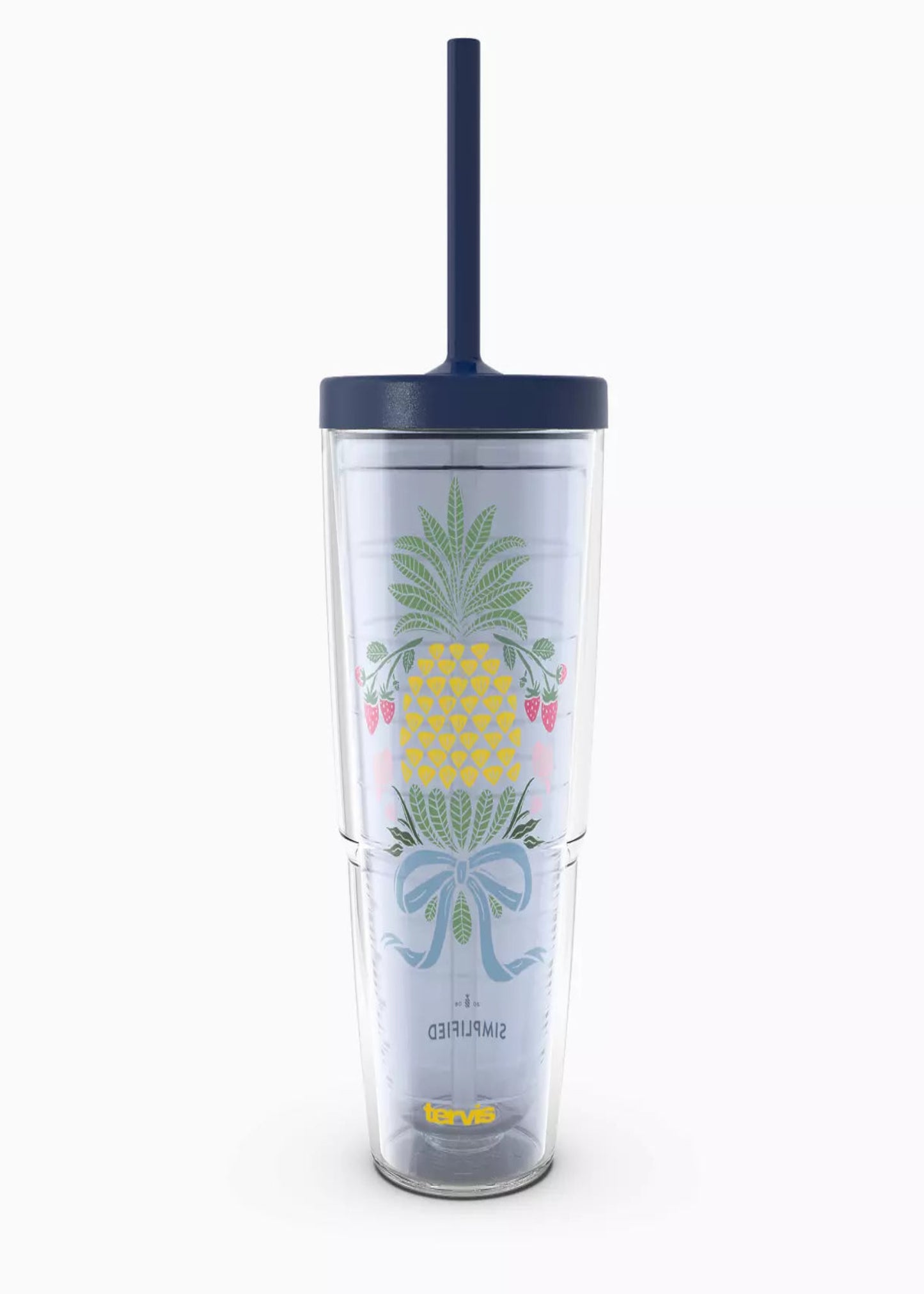 SIMPLIFIED PINEAPPLE GARDEN TUMBLER -24 OZ W/ STRAW