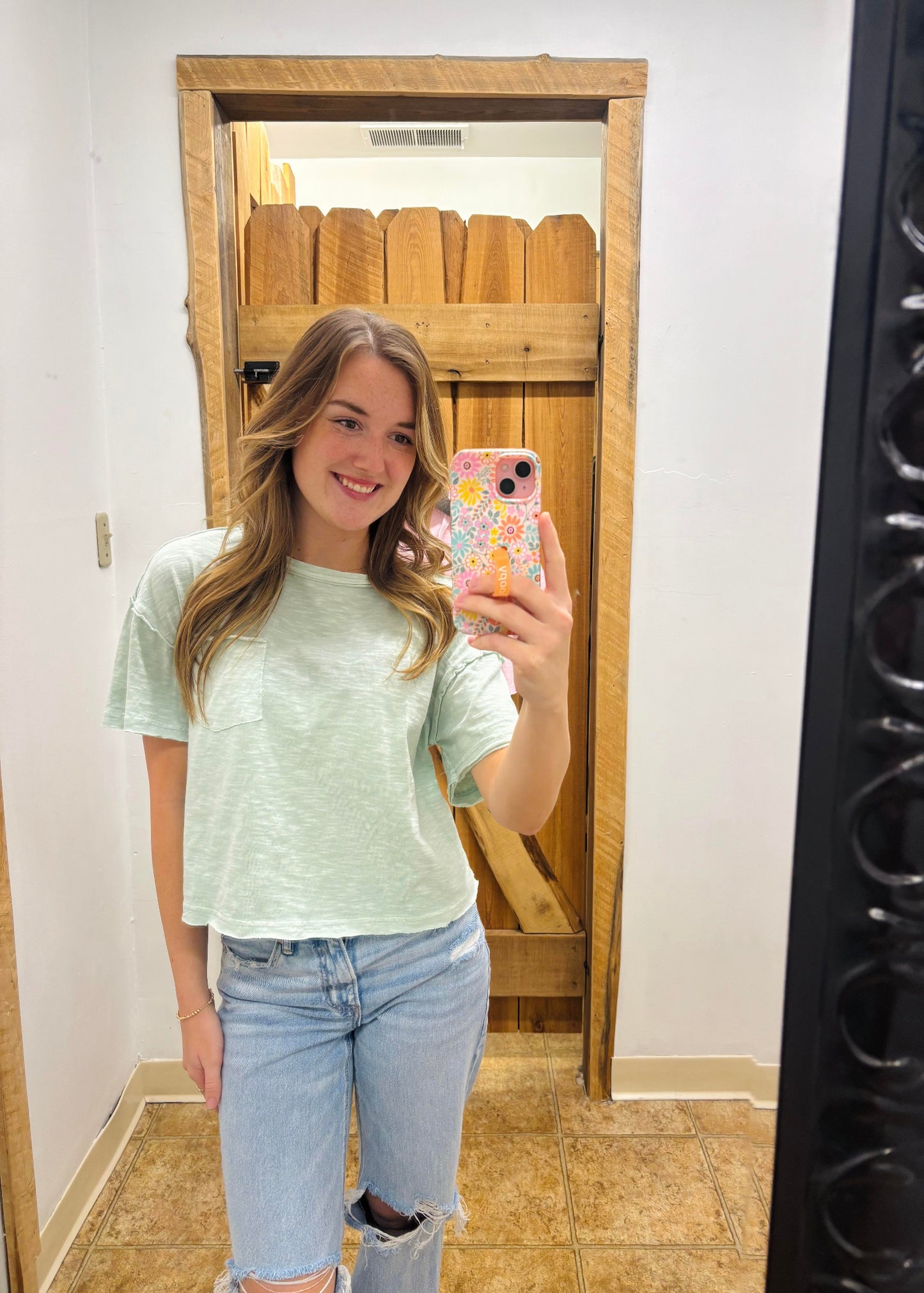 MAGGIE SHORT SLEEVE TEE - DUSTY MINT