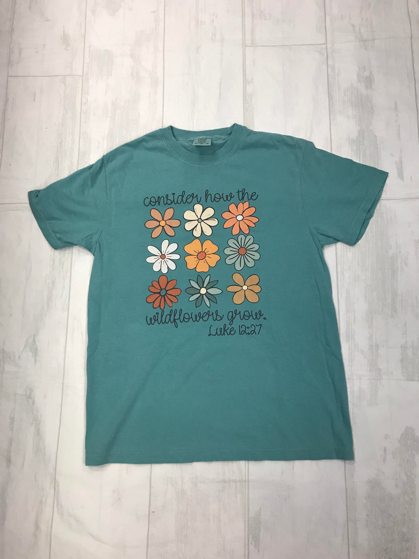 LUKE 12:27 TEE-SEAFOAM